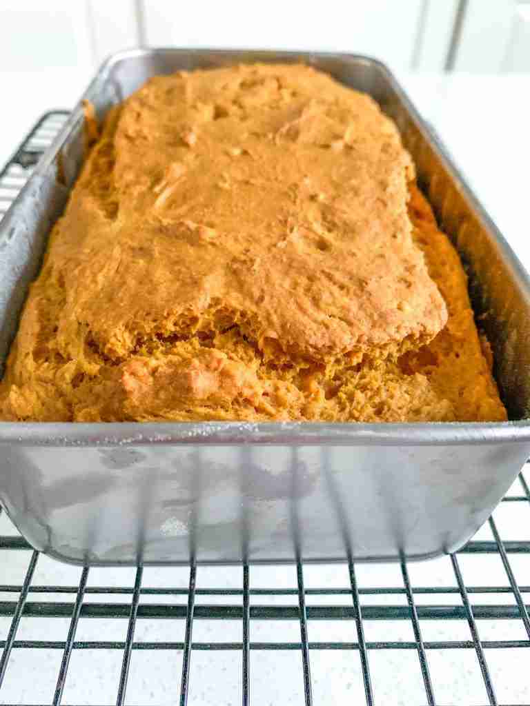 loaf of sourdough pumpkin bread