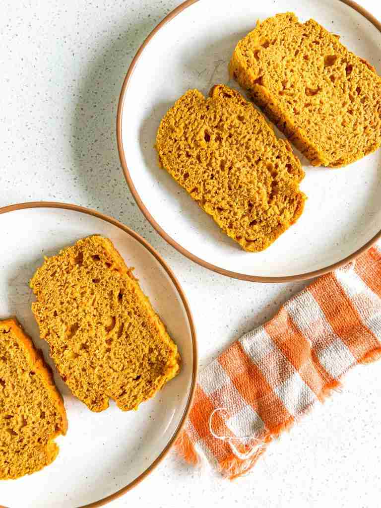 slices of pumpkin bread on a plate