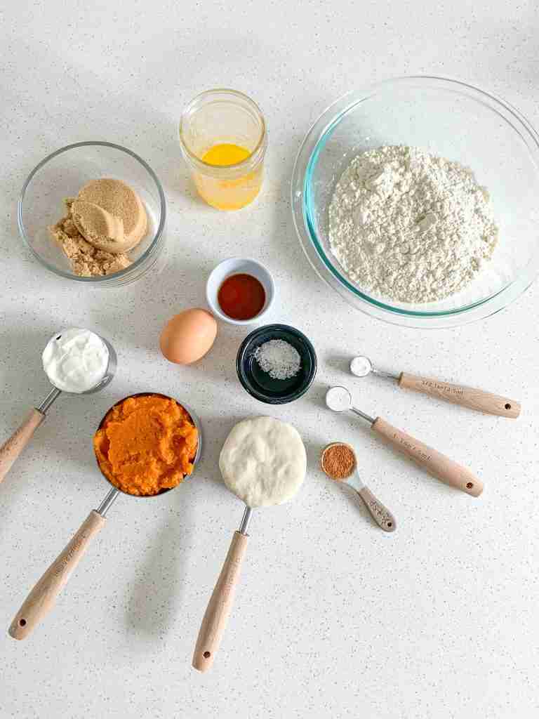 ingredients for sourdough pumpkin bread