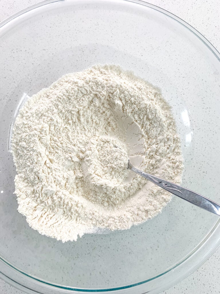 mixing dry ingredients for crescent roll dough