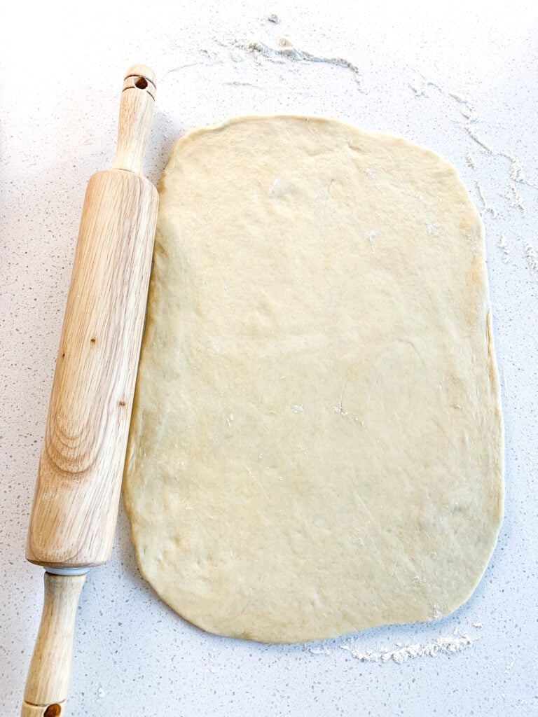 rolling the crescent roll dough