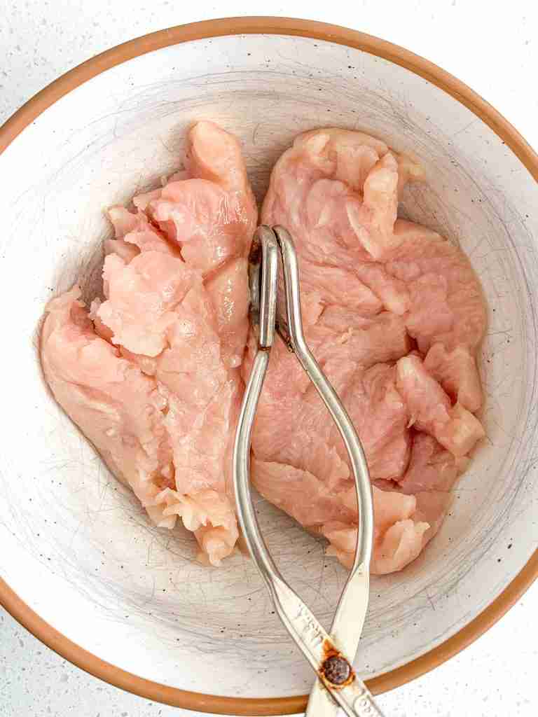 chicken breast cut in half horizontally