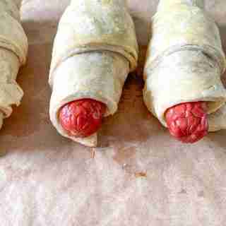 flaky pigs in a blanket freshly baked