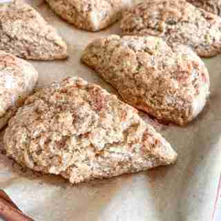apple butter scones on a sheet pan