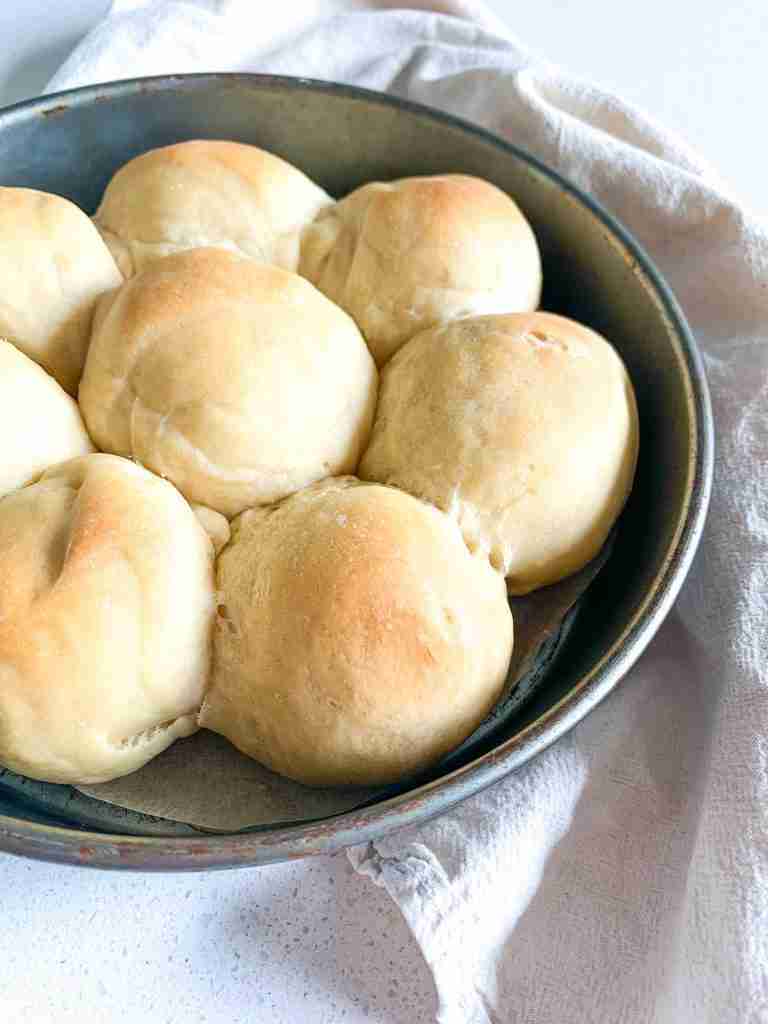 freshly baked sourdough honey butter dinner rolls