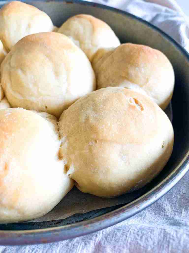 freshly baked sourdough honey butter dinner rolls