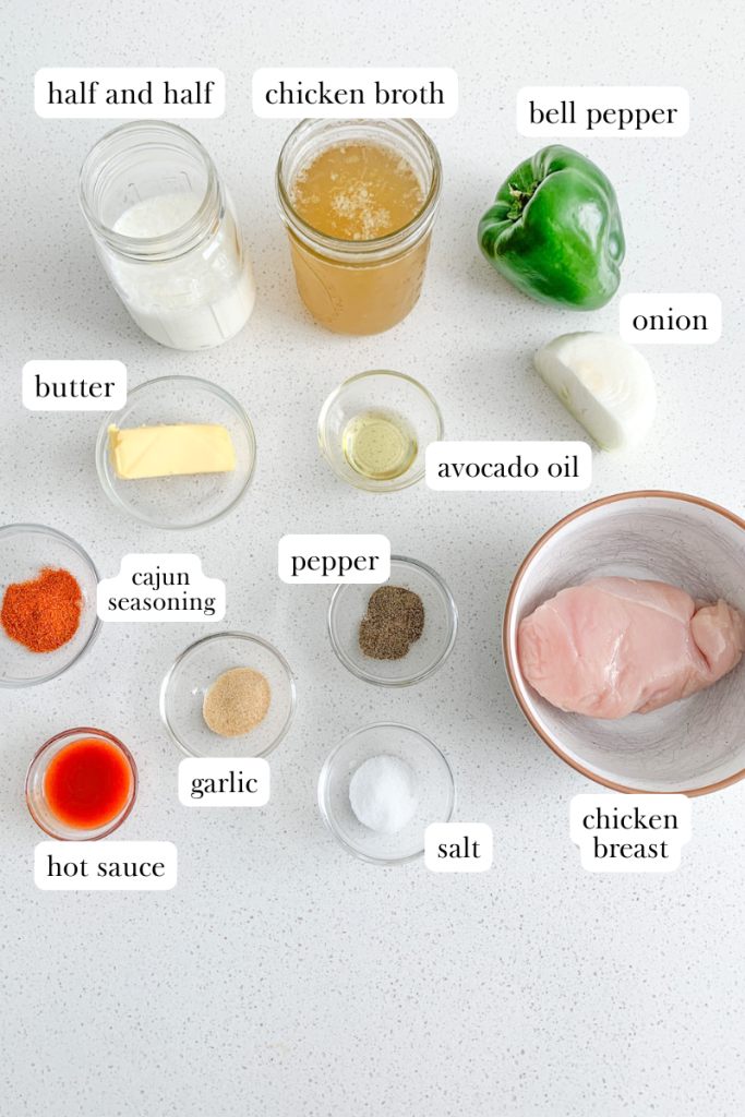 cajun chicken soup labeled ingredients