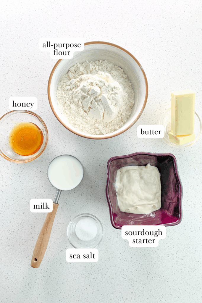 sourdough crescent rolls labeled ingredients