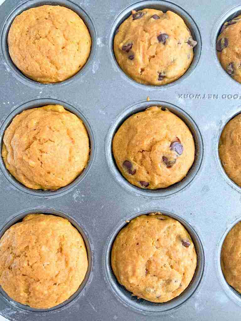freshly baked sourdough pumpkin muffins