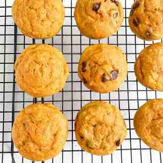 freshly baked sourdough pumpkin muffins