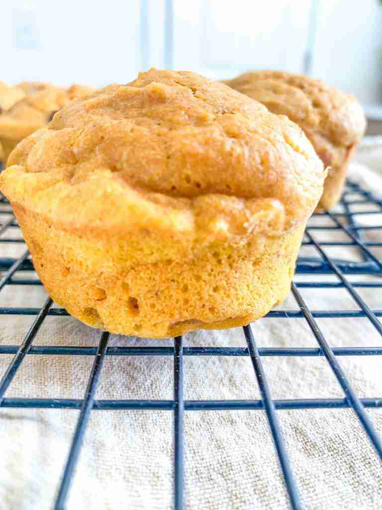 freshly baked sourdough pumpkin muffins
