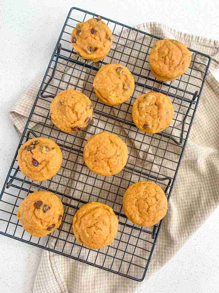 freshly baked sourdough pumpkin muffins