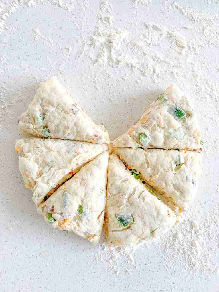 cut and shaped scones ready for the oven