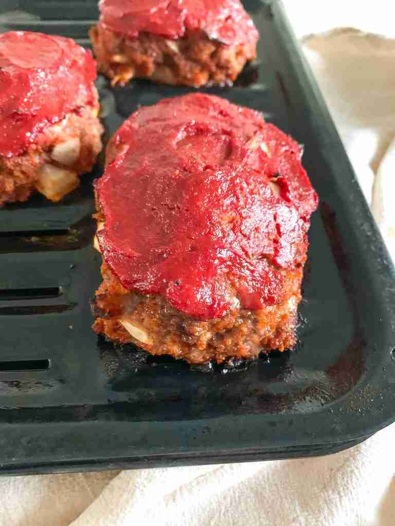 freshly cooked mini meatloaves