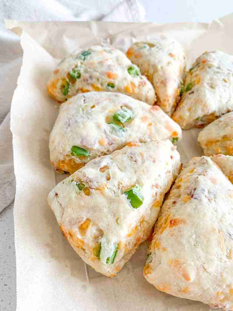 freshly baked sourdough jalapeno popper scones