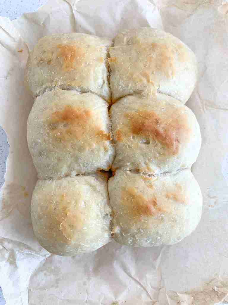 freshly baked sourdough slider buns