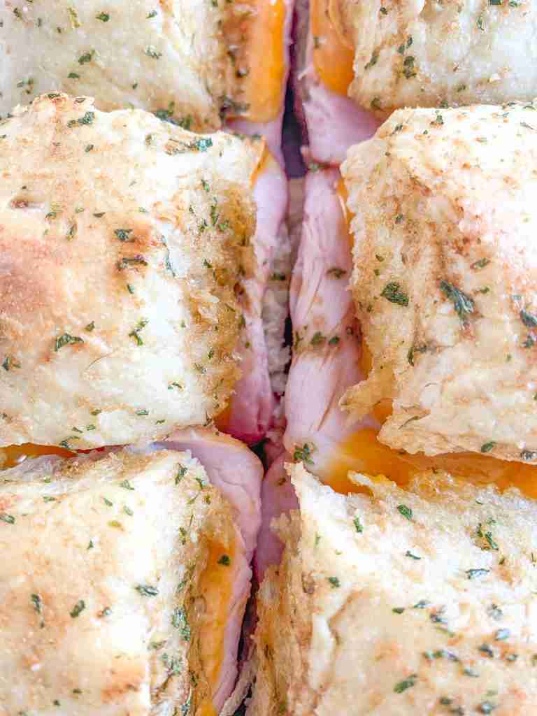 freshly baked Ham and Cheese Oven Baked Sliders