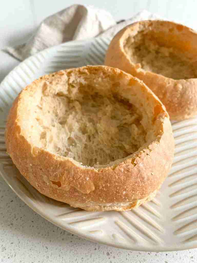freshly baked sourdough bread bowl
