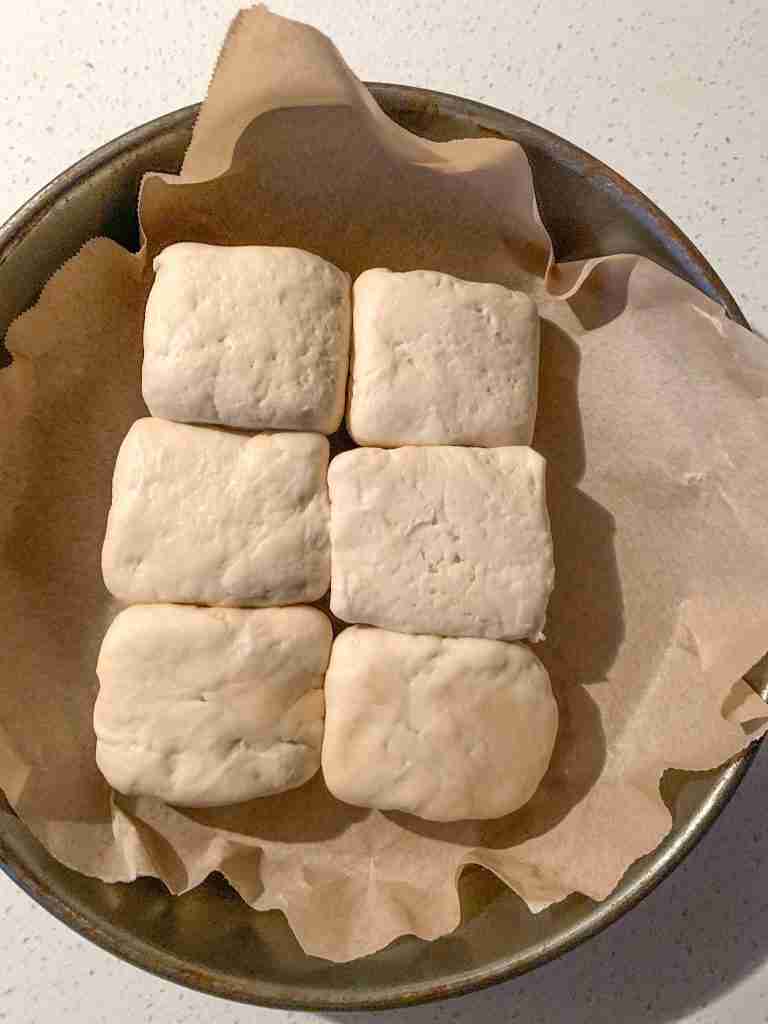 sourdough slider buns ready for the oven