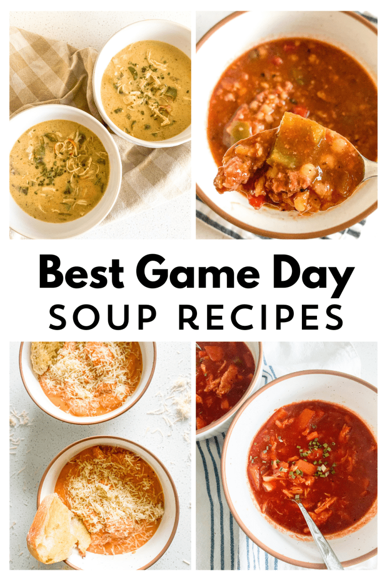 pinterest pin for game day soup recipes