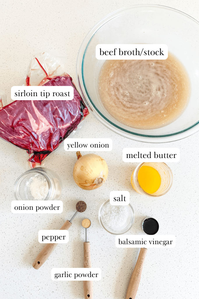 ingredients for slow cooker french dip sandwiches