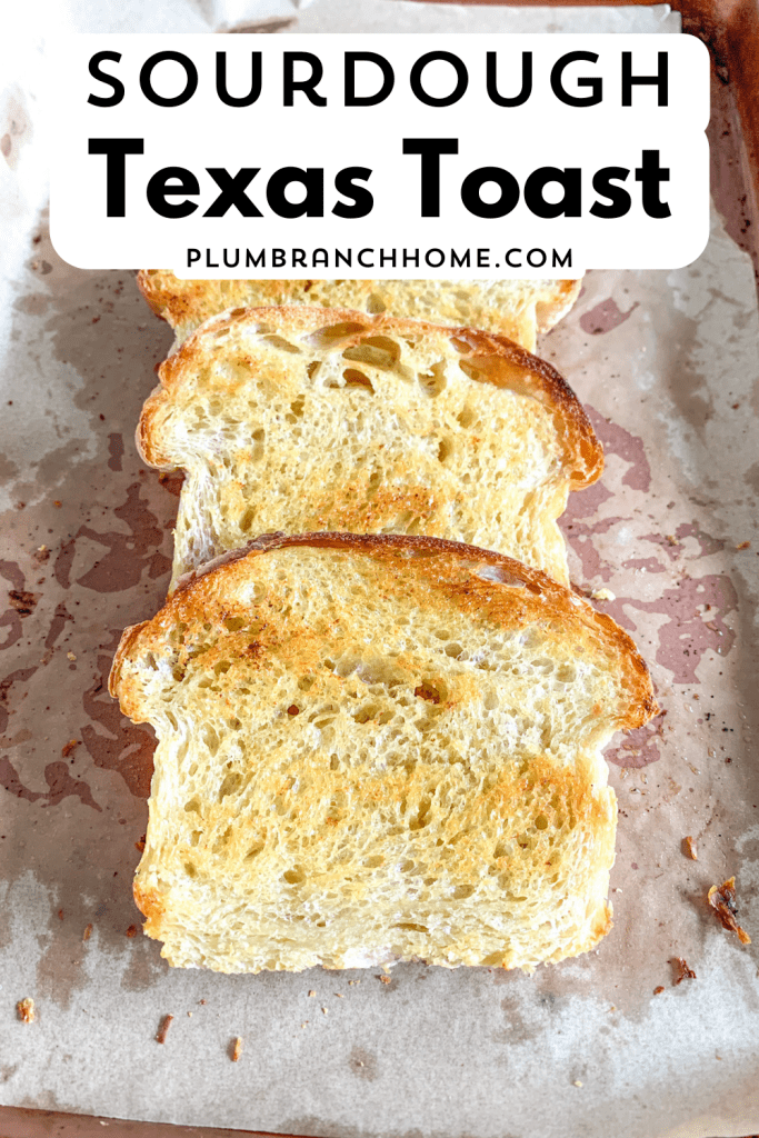 pinterest pin graphic for sourdough texas toast