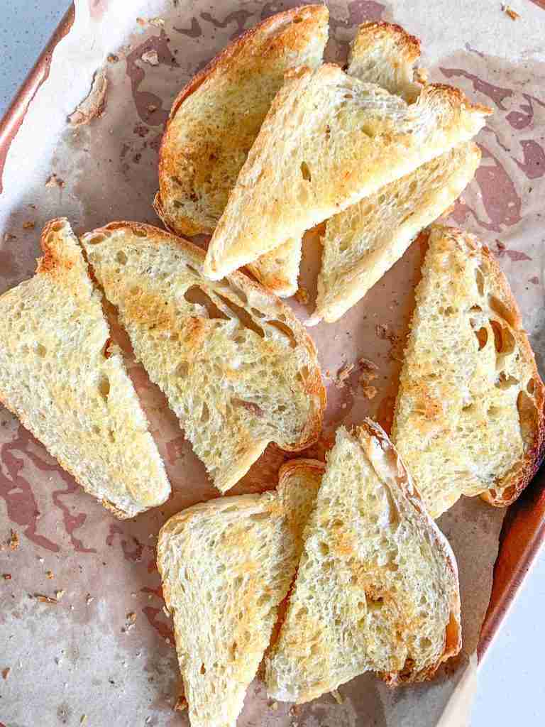 freshly made sourdough Texas toast cut in half