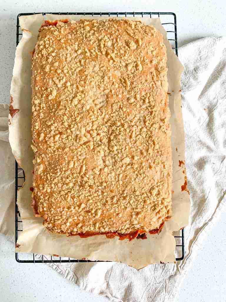 freshly baked sourdough coffee cake