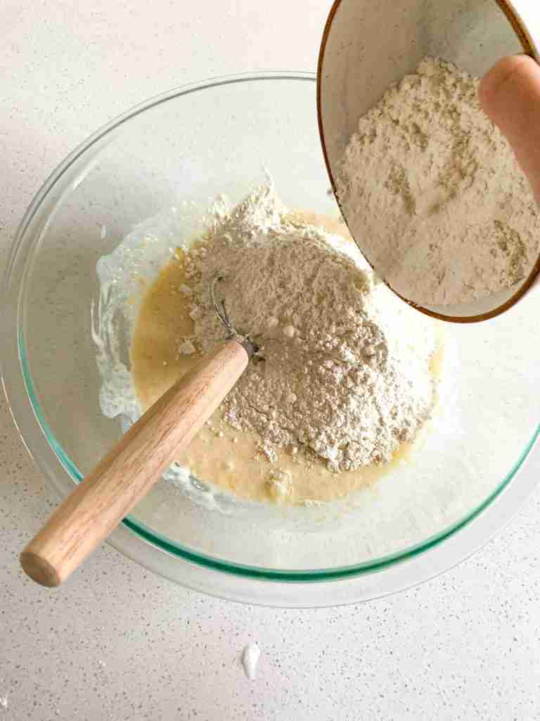 adding flour to sourdough parker house rolls wet ingredients