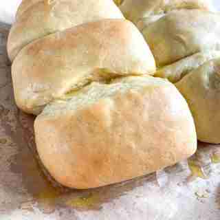 freshly baked sourdough parker house rolls