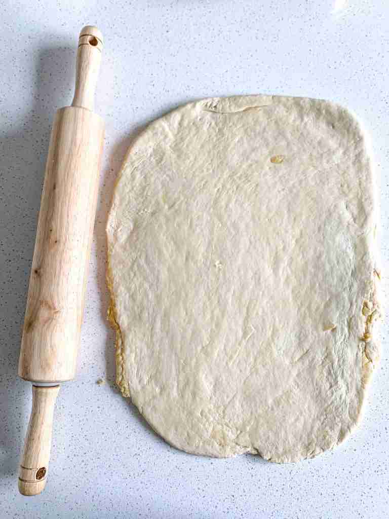 rolled out sourdough babka dough