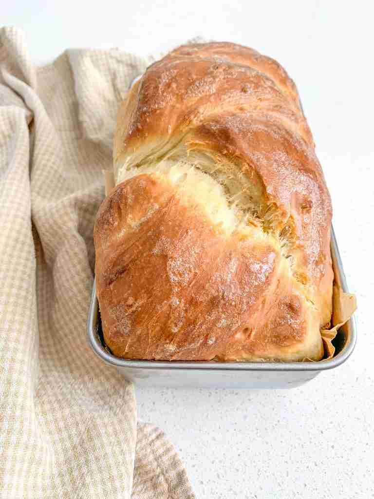 freshly baked sourdough challah