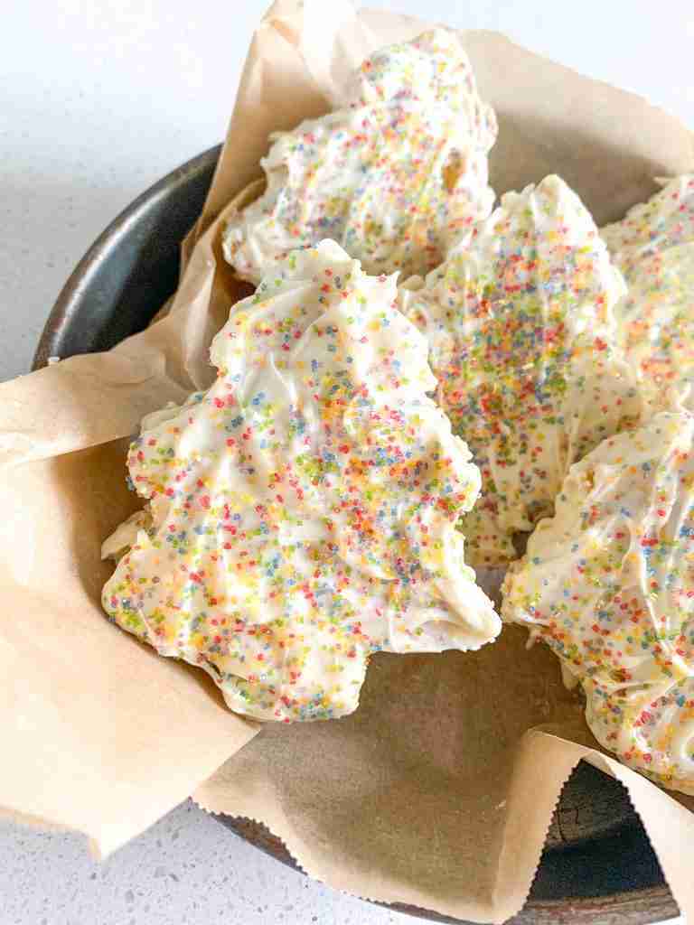 freshly baked and decorated sourdough little debbie christmas tree cakes