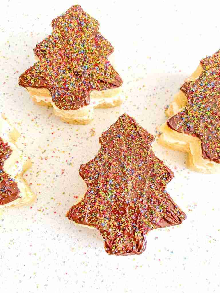 freshly baked and decorated sourdough little debbie christmas tree cakes