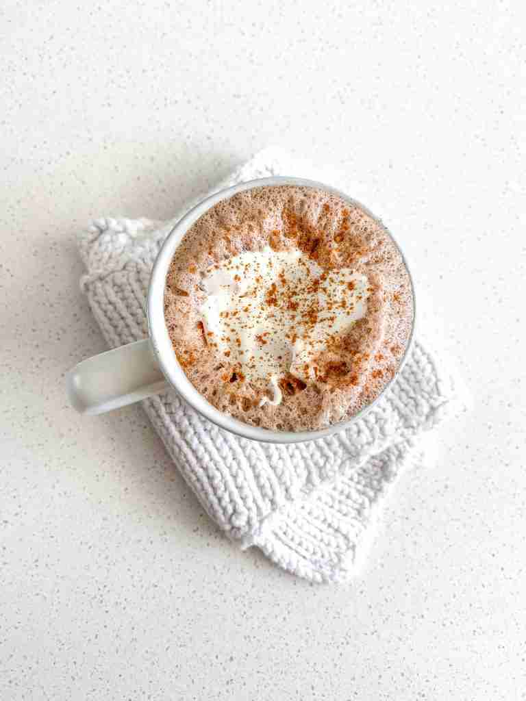freshly made mug of spiced hot chocolate