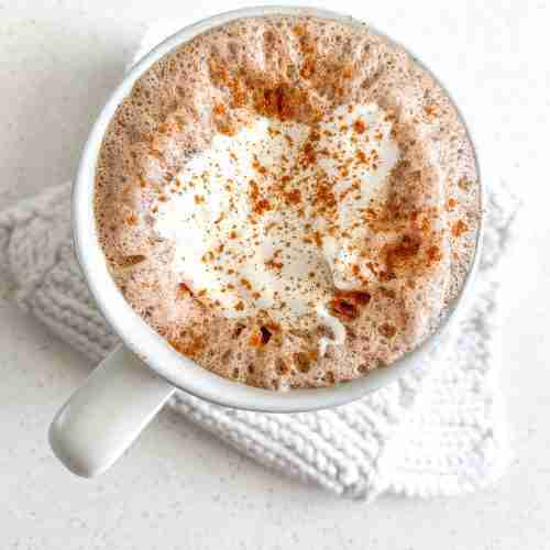freshly made mug of spiced hot chocolate