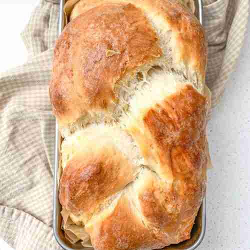 freshly baked sourdough challah