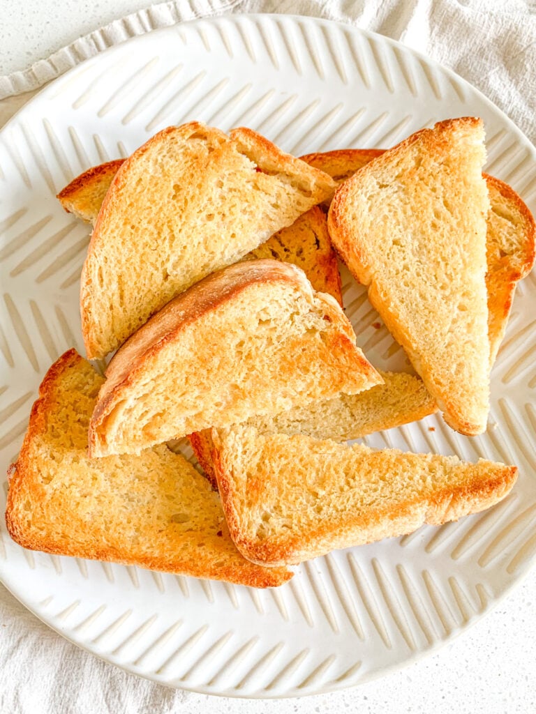 homemade sourdough texas toast sliced in half