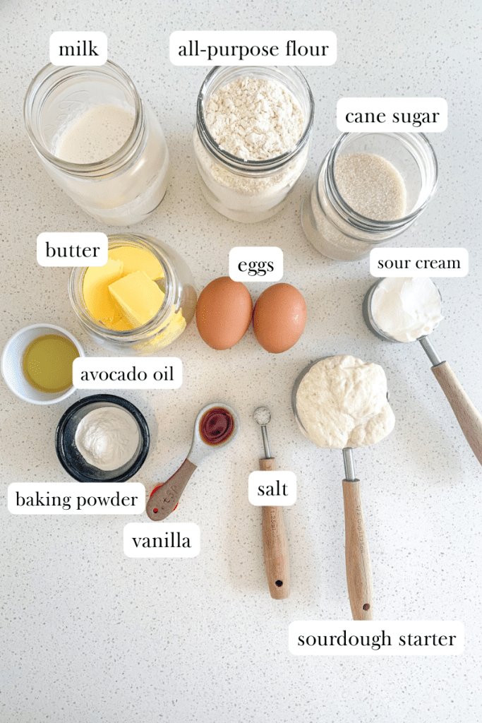 labeled ingredients for sourdough little debbie christmas tree cakes