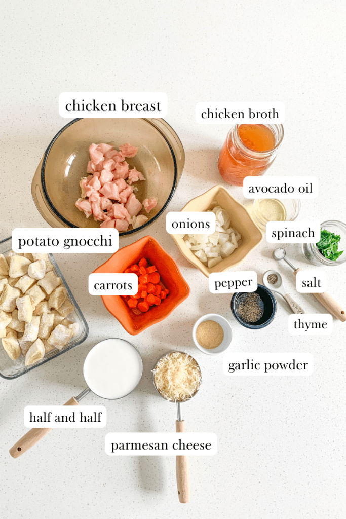 chicken gnocchi soup labeled ingredients