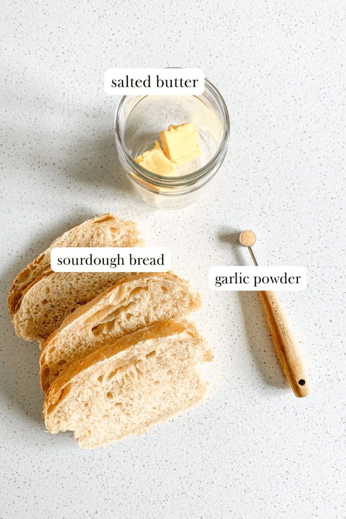 labeled ingredients for sourdough texas toast