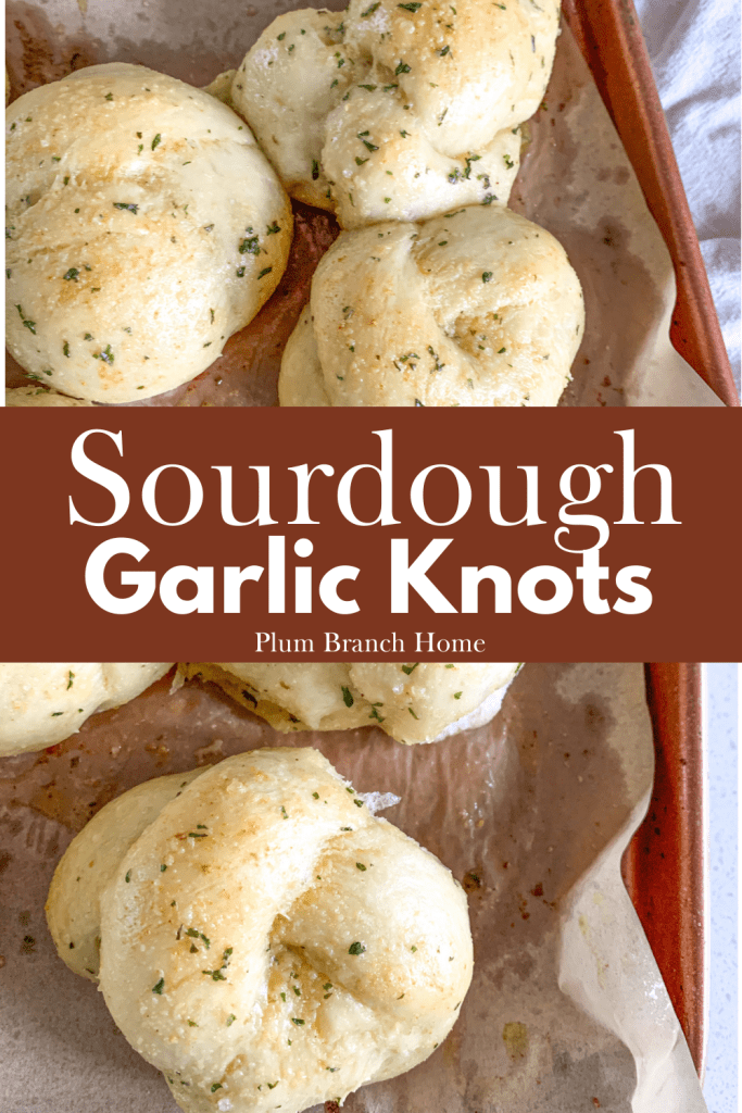 pinterest graphic for sourdough garlic knots