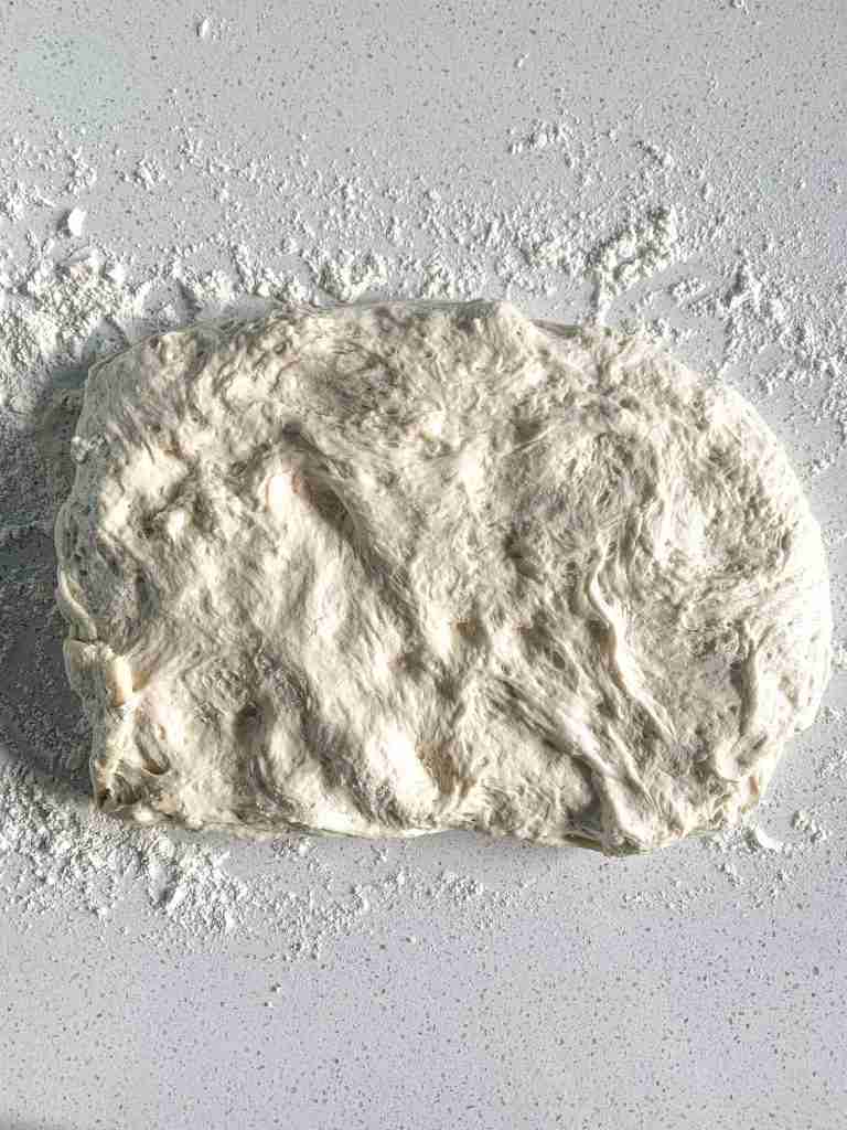 sourdough ciabatta bread dough ready for shaping
