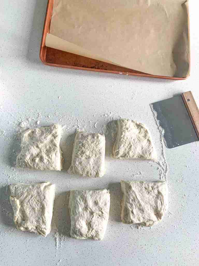 sourdough ciabatta bread dough shaped