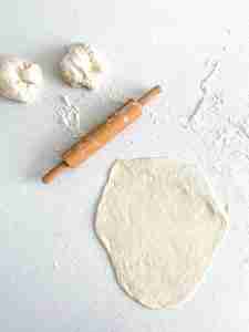 rolled out calzone dough