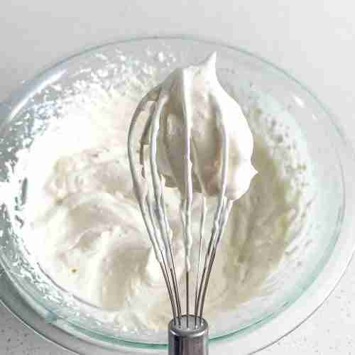 freshly made stabilized whipped cream frosting