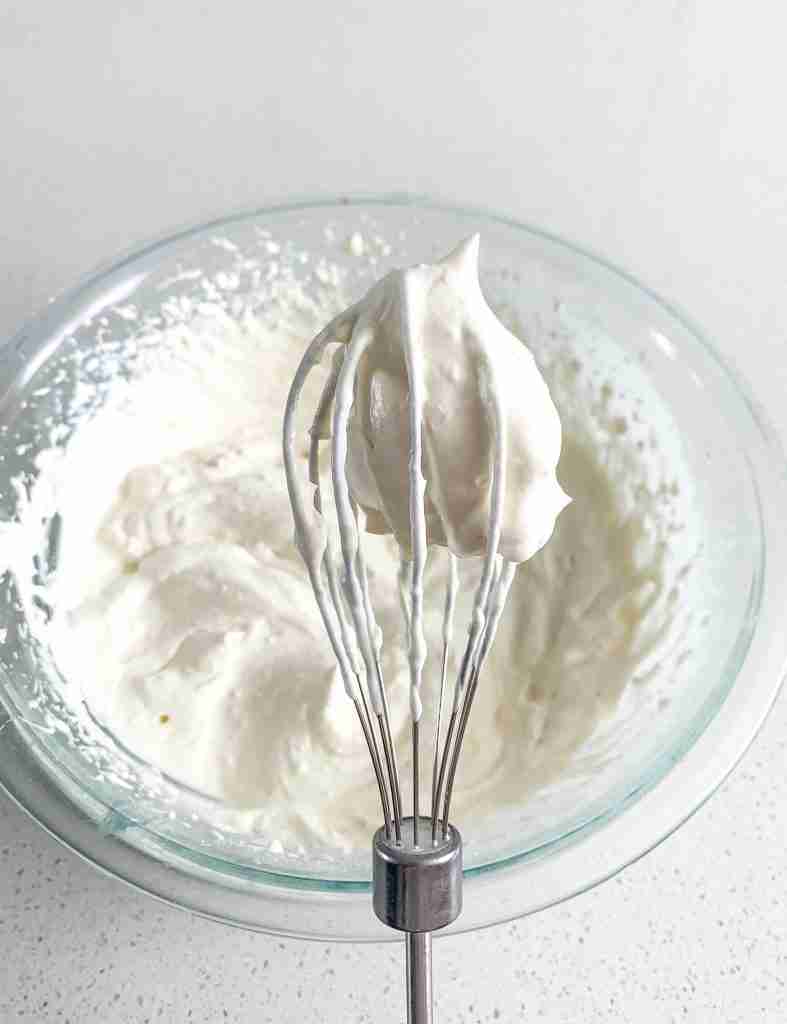 freshly made stabilized whipped cream frosting
