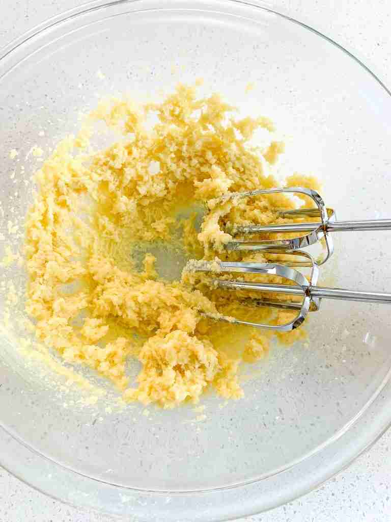 sugar and butter mixed together for cake