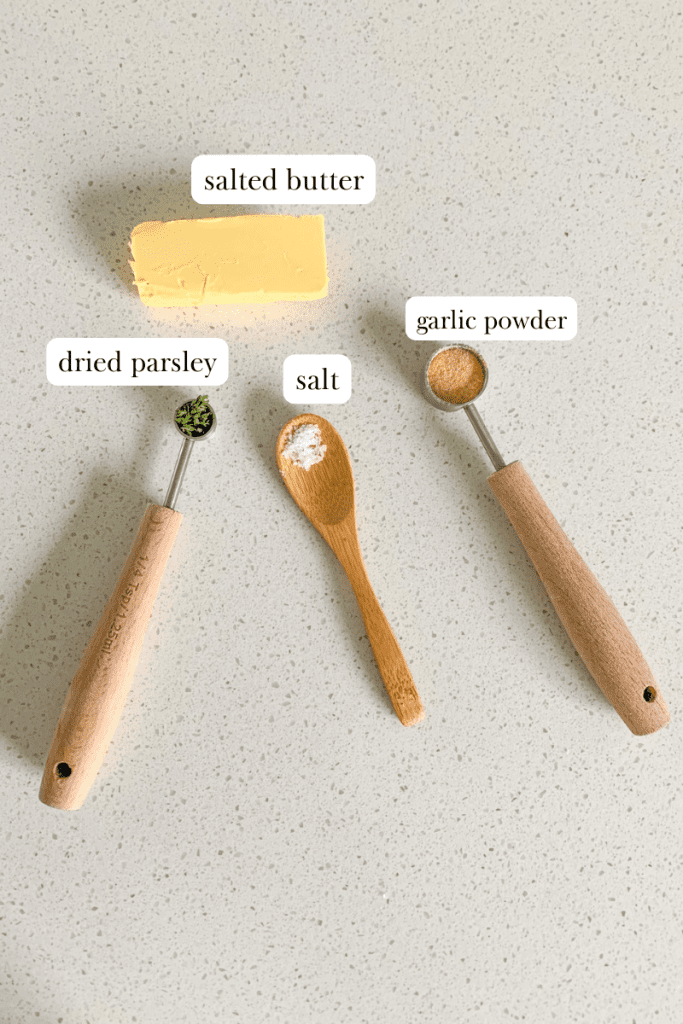 sourdough garlic knots garlic butter labeled ingredients