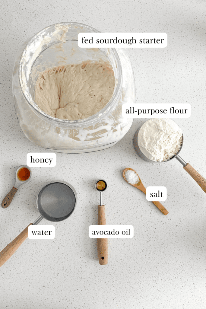 sourdough garlic knots labeled ingredients